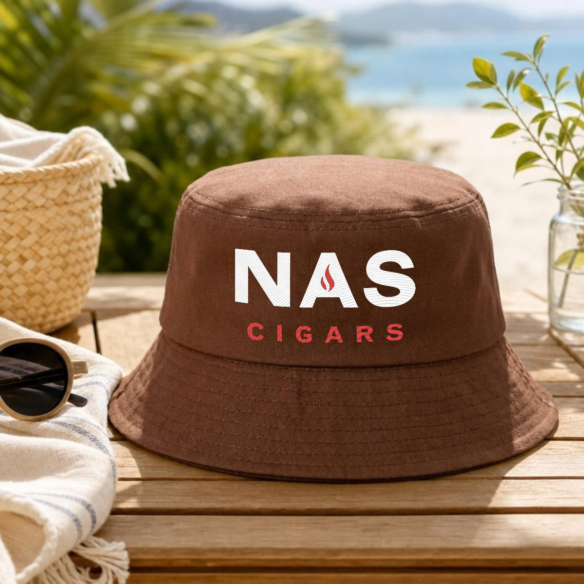 NAS Bucket Hat - white logo